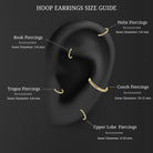 Rosec Jewels-Elegant Moissanite Gold Hoop Earring for Conch Piercing