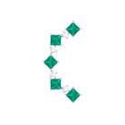 Rosec Jewels-Created Emerald and Moissanite Curved Crawler Earring