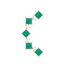 Rosec Jewels-Created Emerald and Moissanite Curved Crawler Earring