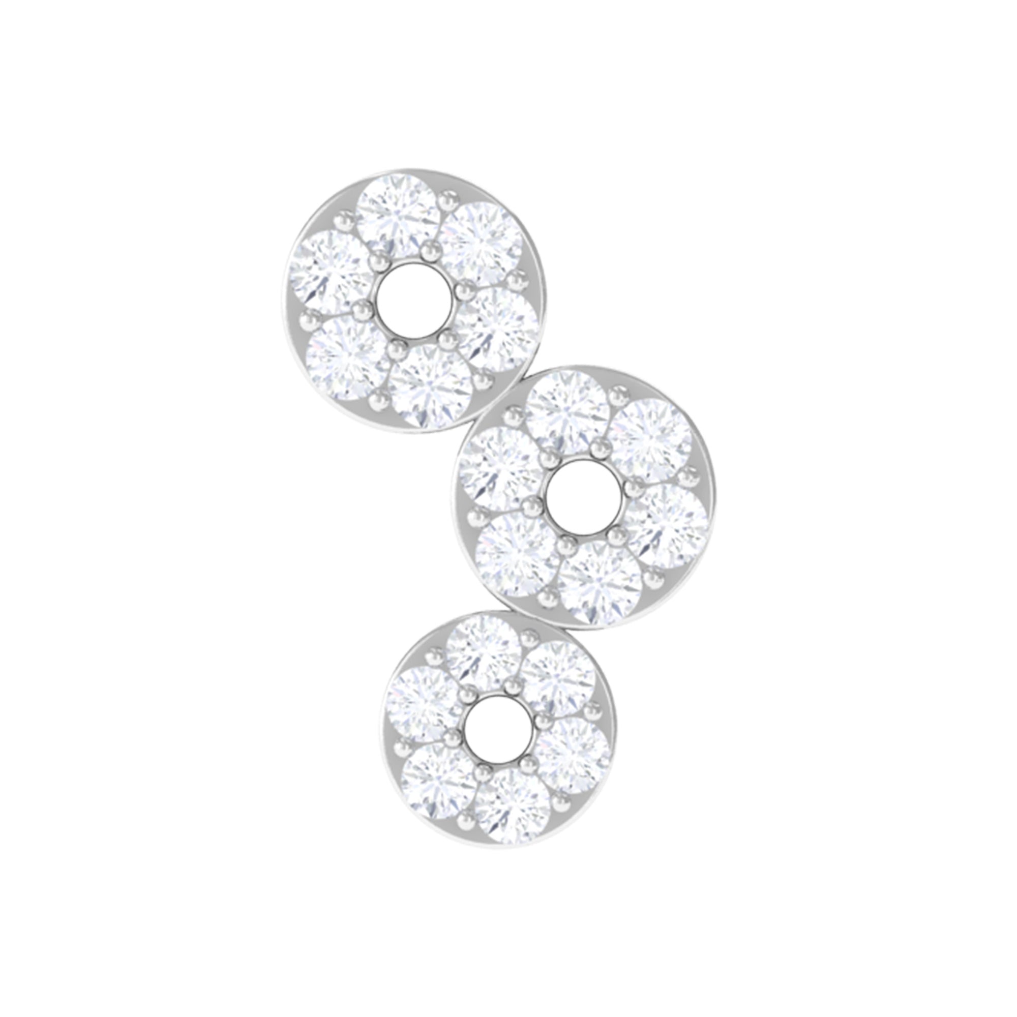 Rosec Jewels-Moissanite Circle Curved Cartilage Earring in Gold