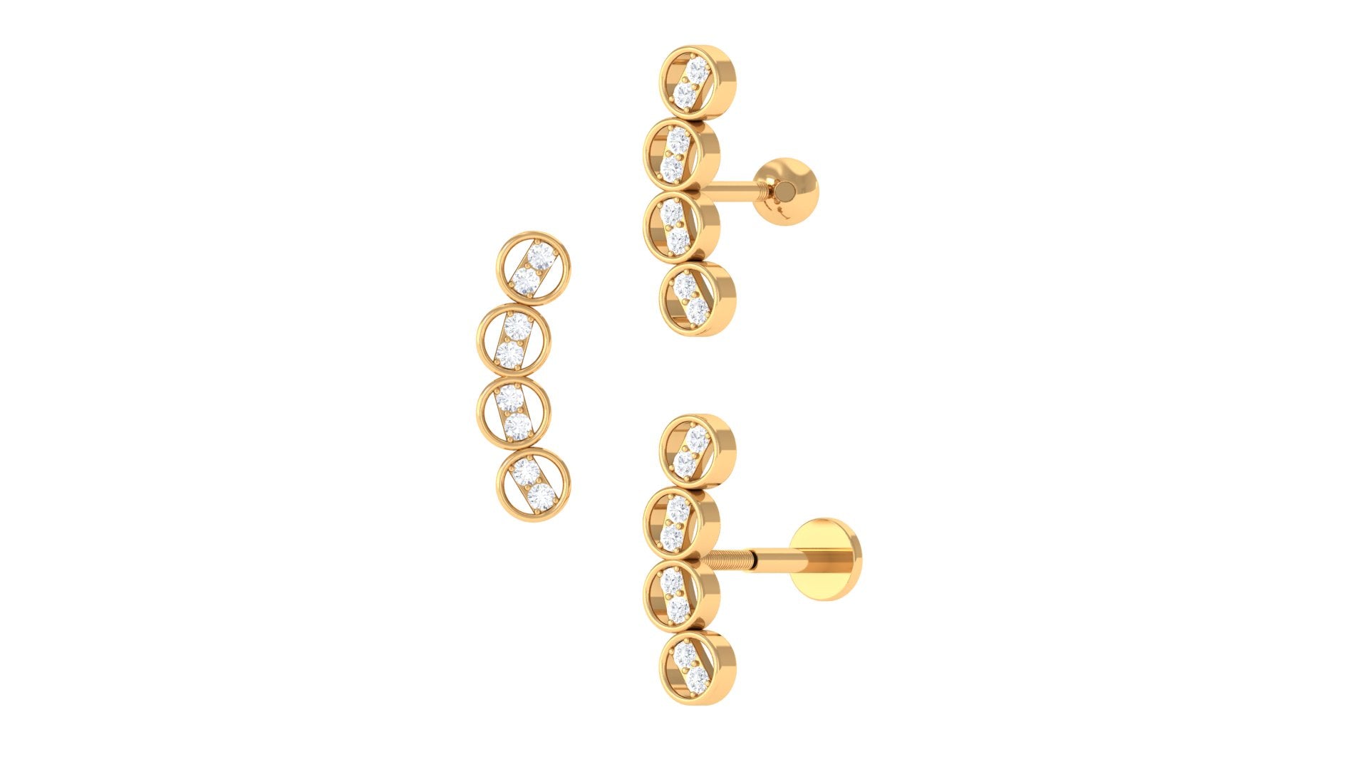 Rosec Jewels-Simple Moissanite Gold Curved Helix Earring