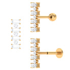 Rosec Jewels-Baguette Moissanite Gold Bar Cartilage Earring