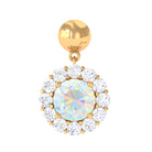 Rosec Jewels-Ethiopian Opal and Moissanite Halo Cartilage Drop Earring