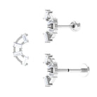 Rosec Jewels-Baguette Moissanite Curved Cartilage Earring in Gold