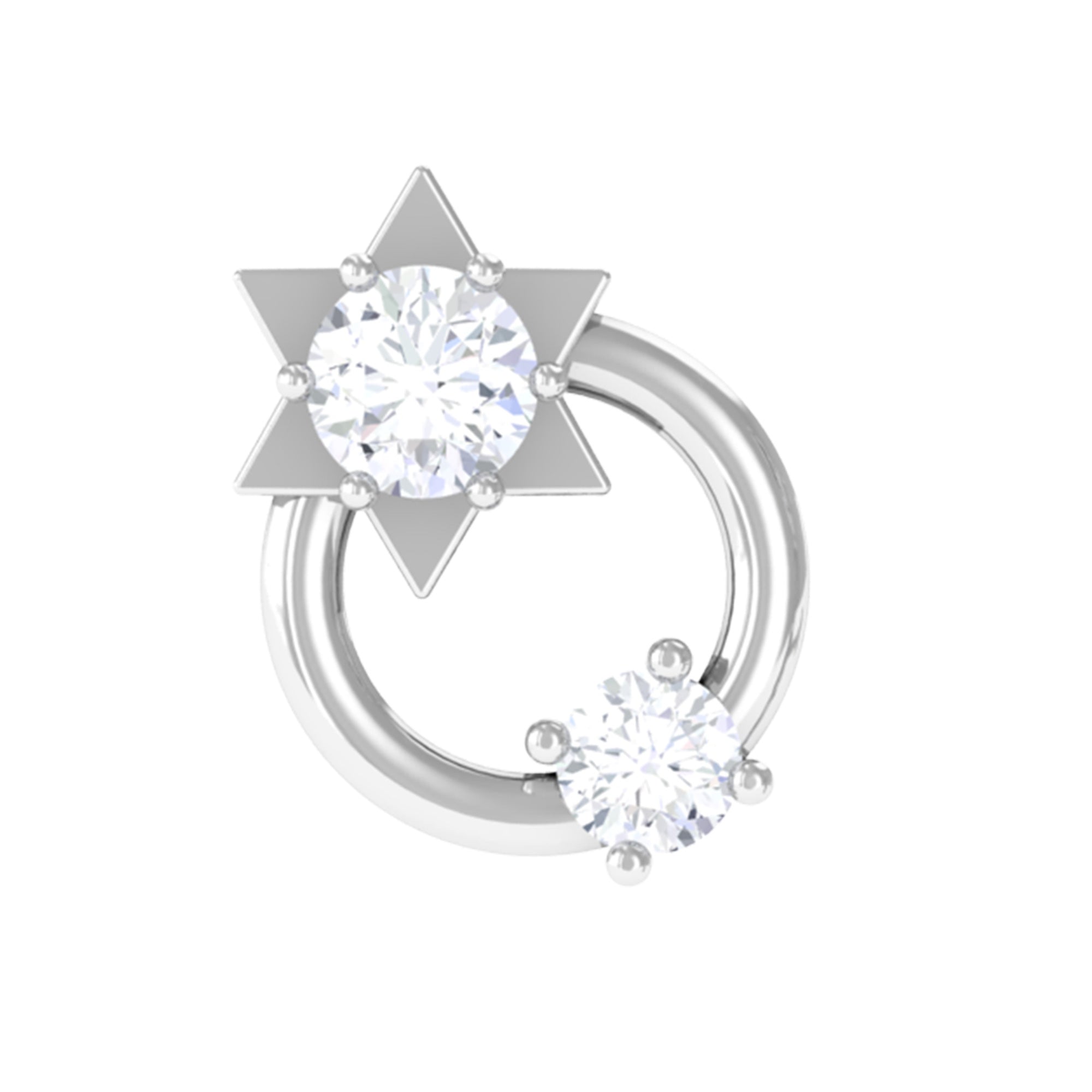 Rosec Jewels-Moissanite Star Celestial Earring for Helix Piercing