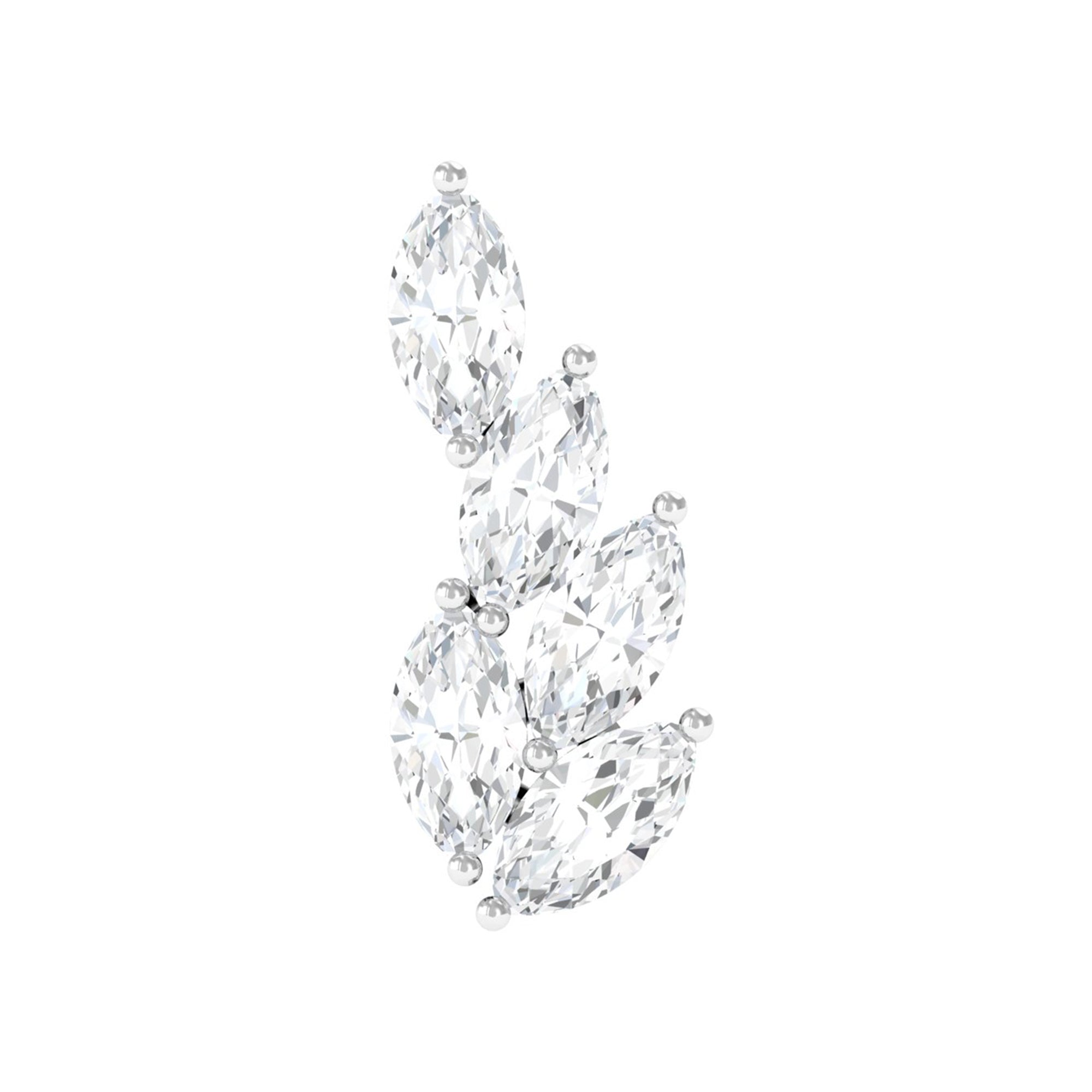 Rosec Jewels-Marquise Moissanite Leaf Earring for Helix Piercing