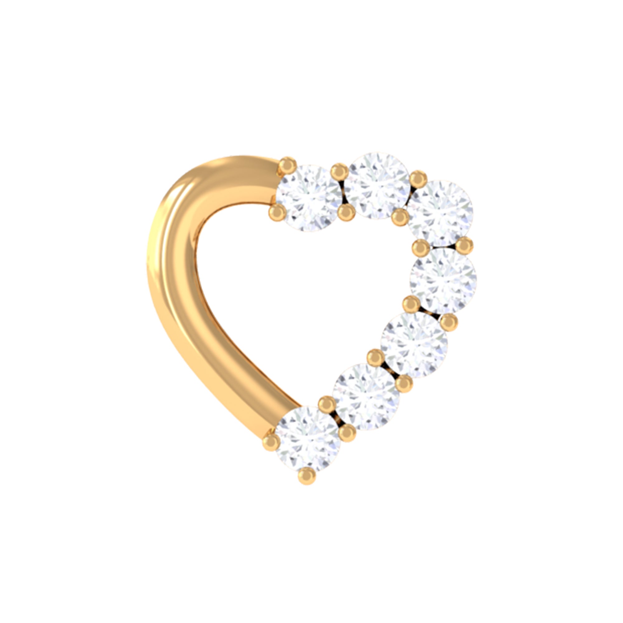 Rosec Jewels-Cute Diamond Gold Heart Earring for Helix Piercing