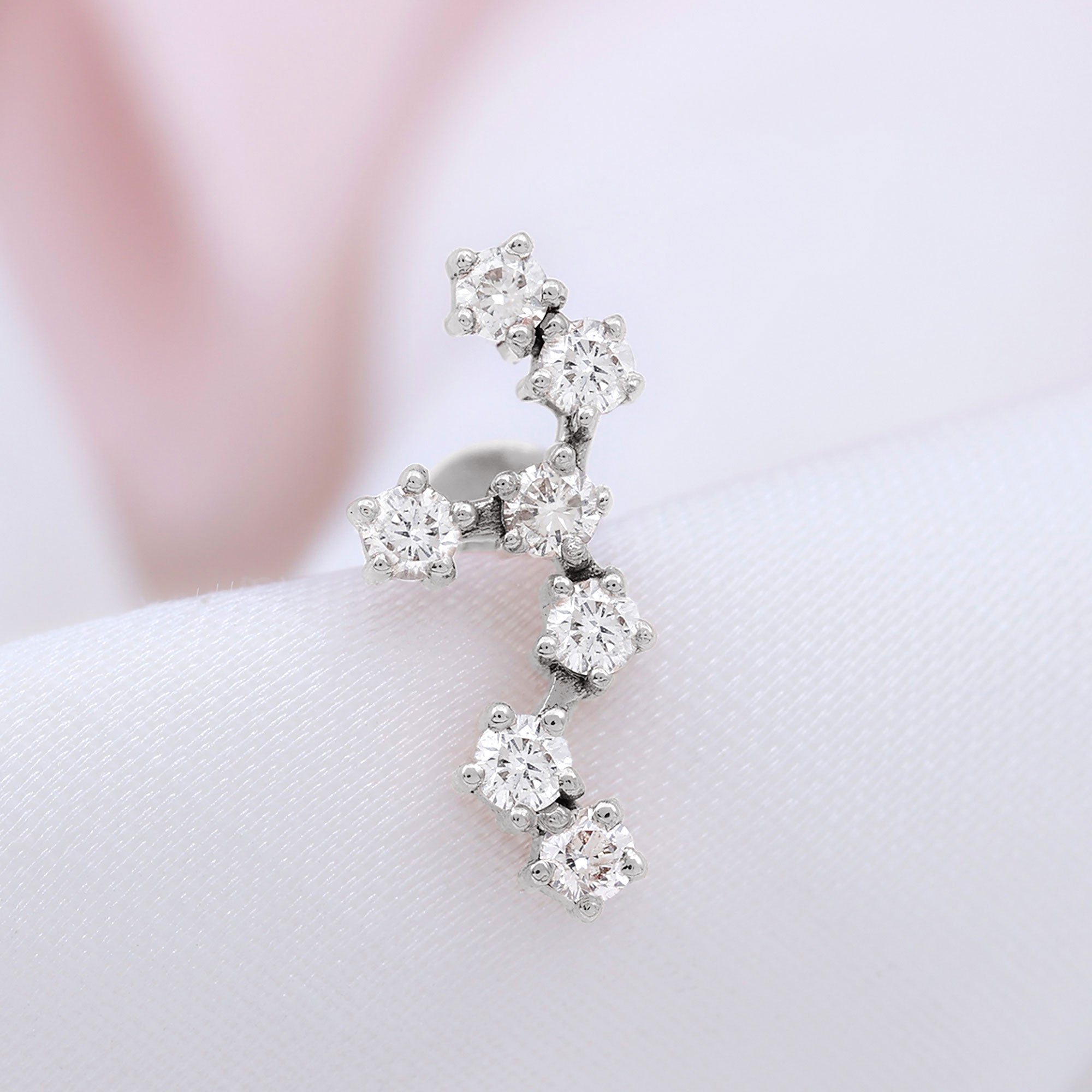 Rosec Jewels-Certified Moissanite Leo Zodiac Ear Climber Earring