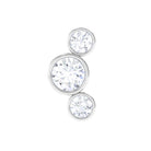 Rosec Jewels-Bezel Set Diamond Three Stone Earring for Helix Piercing