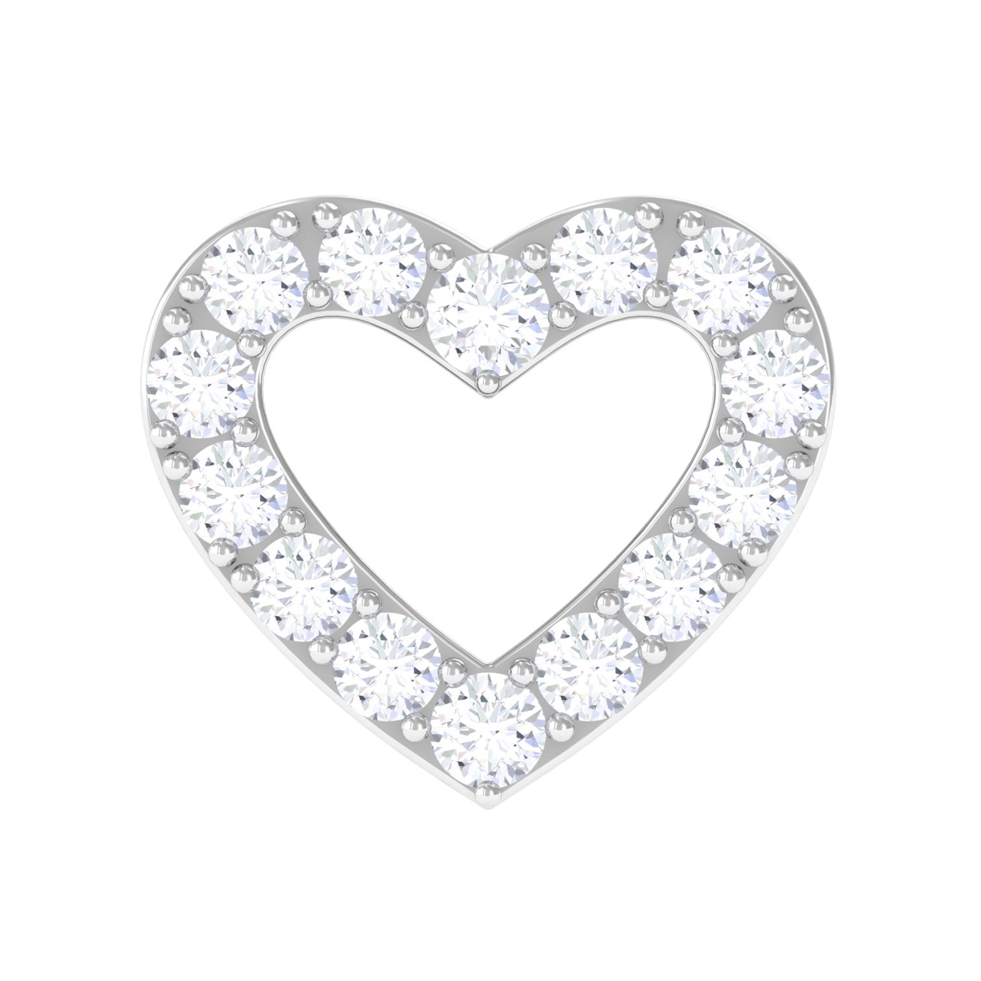 Rosec Jewels-Natural Diamond Open Heart Earring for Helix Piercing