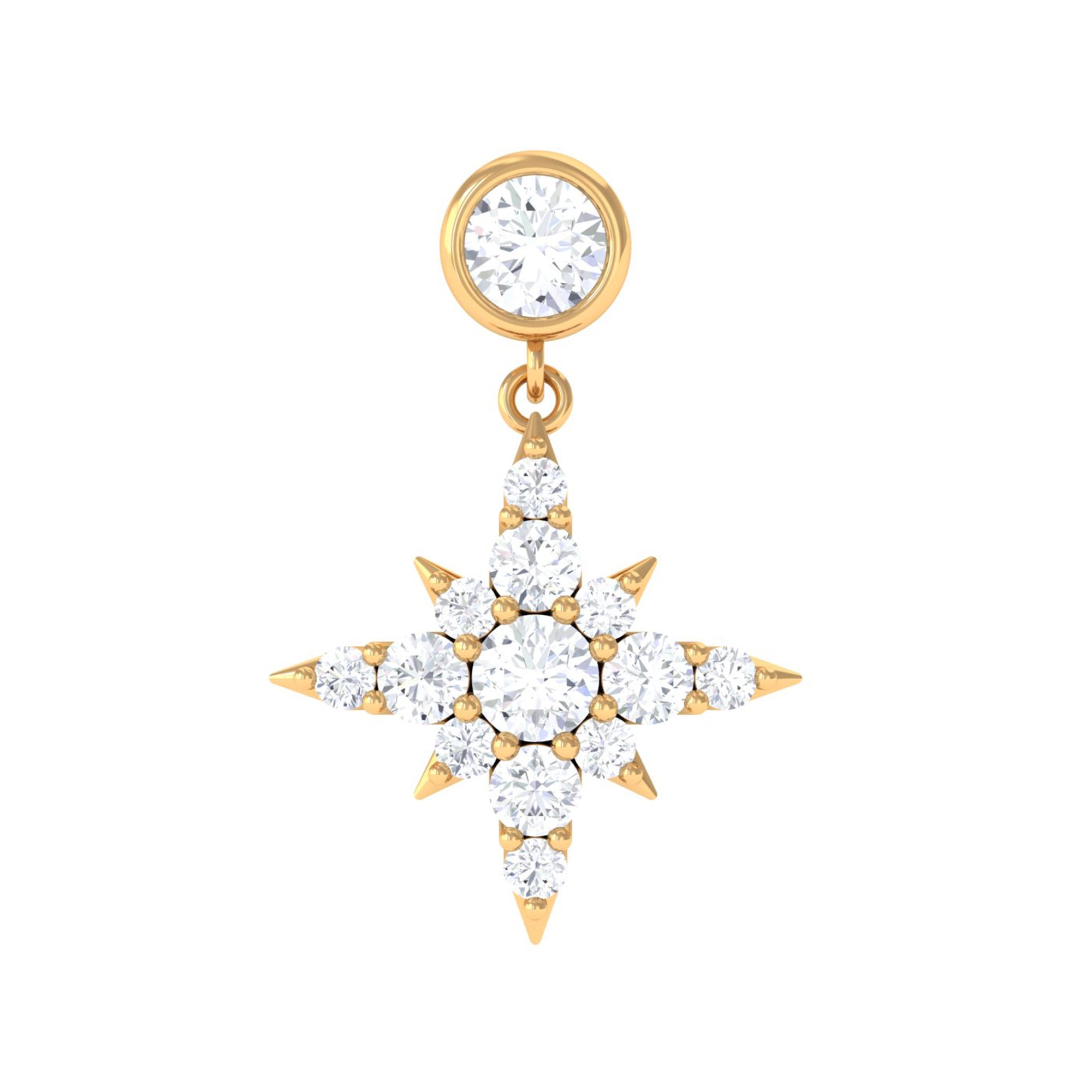 Rosec Jewels-Natural Diamond Starburst Drop Earring