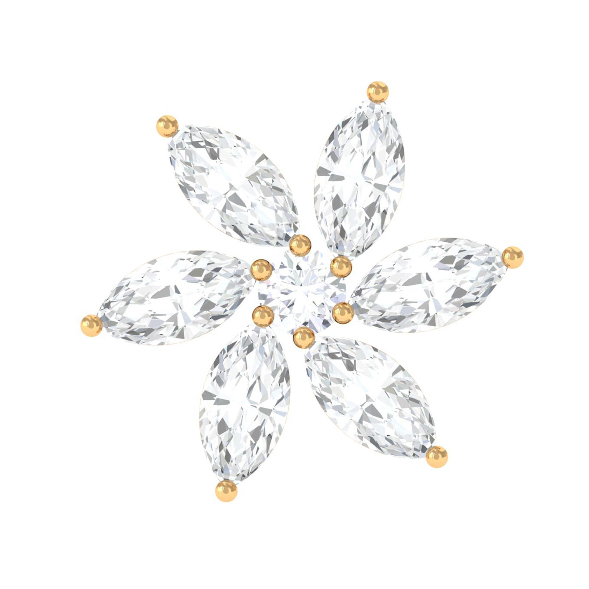 Rosec Jewels-Natural Marquise Diamond Flower Helix Earring