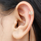 Rosec Jewels-Natural Marquise Diamond Flower Helix Earring