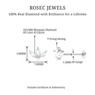 Rosec Jewels-Real Diamond Floral Lotus Earring for Cartilage Piercing