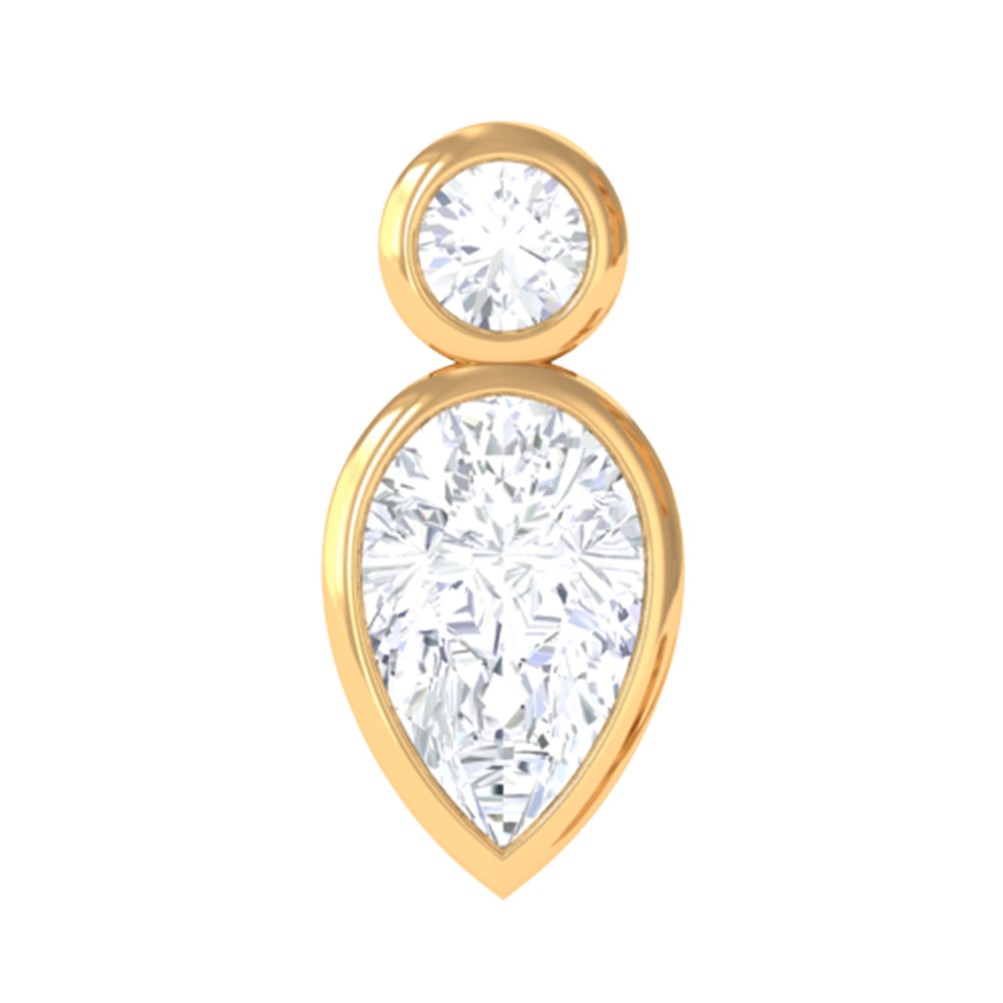 Rosec Jewels-Pear Shape Diamond Two Stone Helix Earring