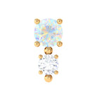 Rosec Jewels-Real Ethiopian Opal and Diamond Two Stone Tragus Earring