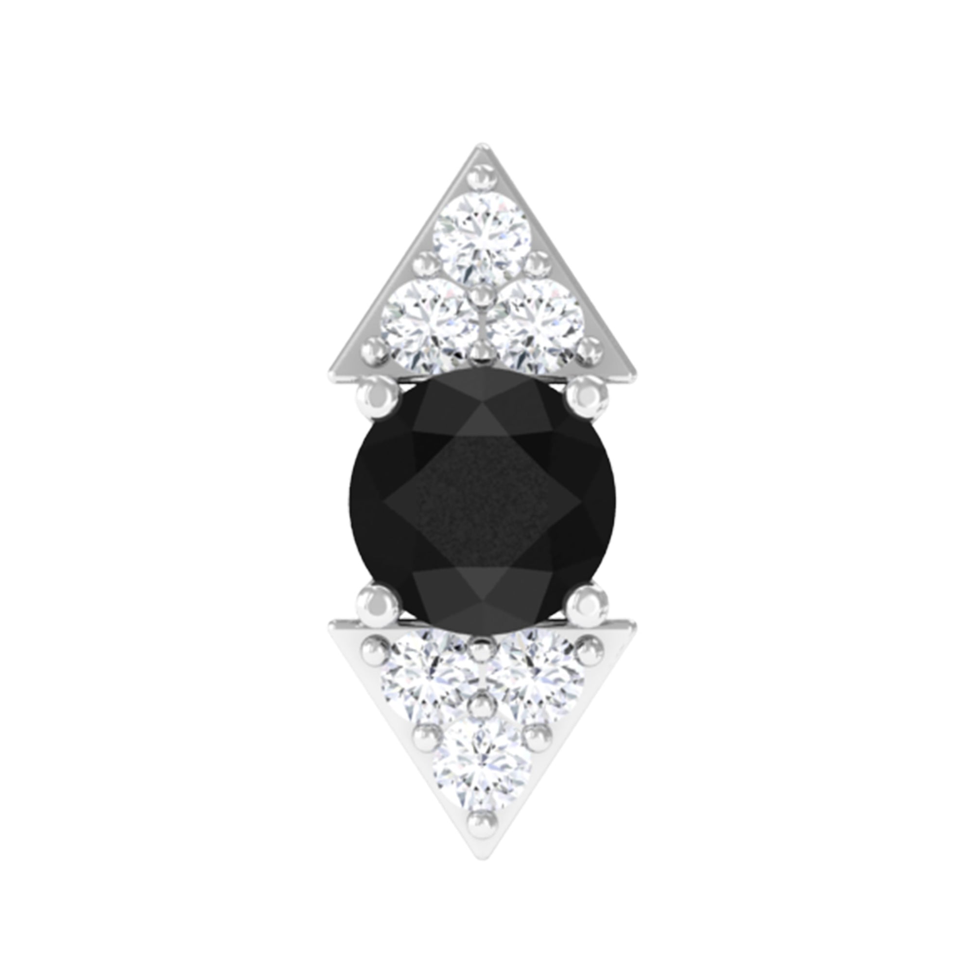 Rosec Jewels-Dainty Black Onyx and Diamond Arrow Tragus Earring