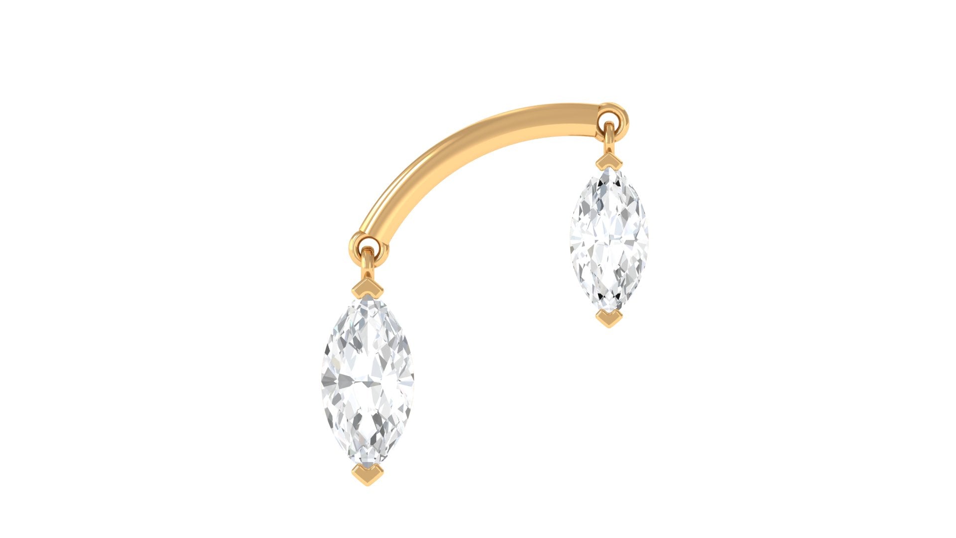 Rosec Jewels-Marquise Moissanite 2 Stone Helix Earring