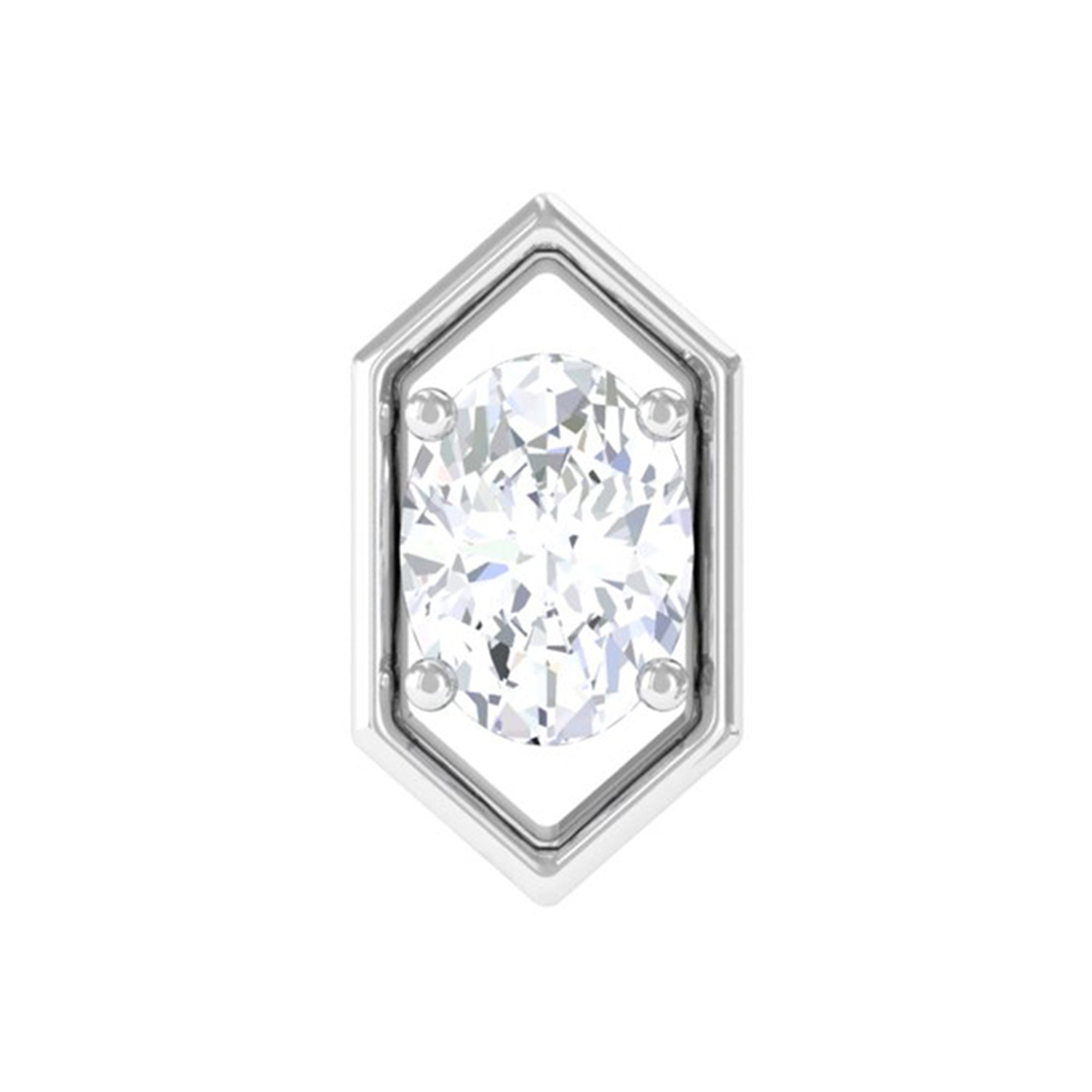 Rosec Jewels-Oval Cut Moissanite Solitaire Hexagon Helix Earring