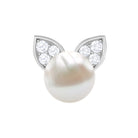 Rosec Jewels-Cute Freshwater Pearl and Moissanite Cat Cartilage Earring