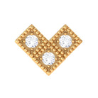 Rosec Jewels-Round Diamond Gold Beaded V Shape Earring