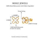 Rosec Jewels-Moissanite Solitaire Flower Cartilage Earring with Gold Beads