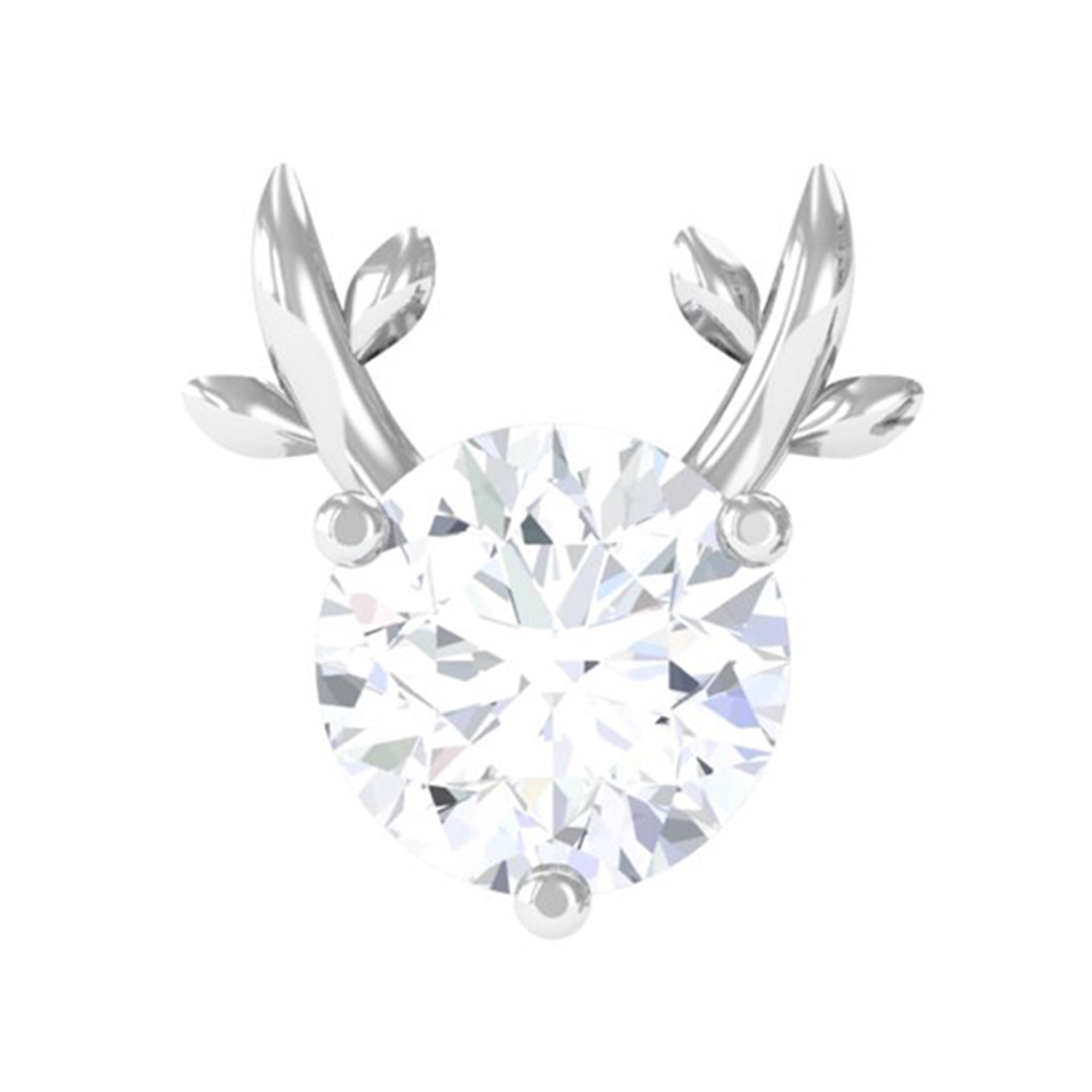 Rosec Jewels-Round Moissanite Xmas Reindeer Cartilage Earring