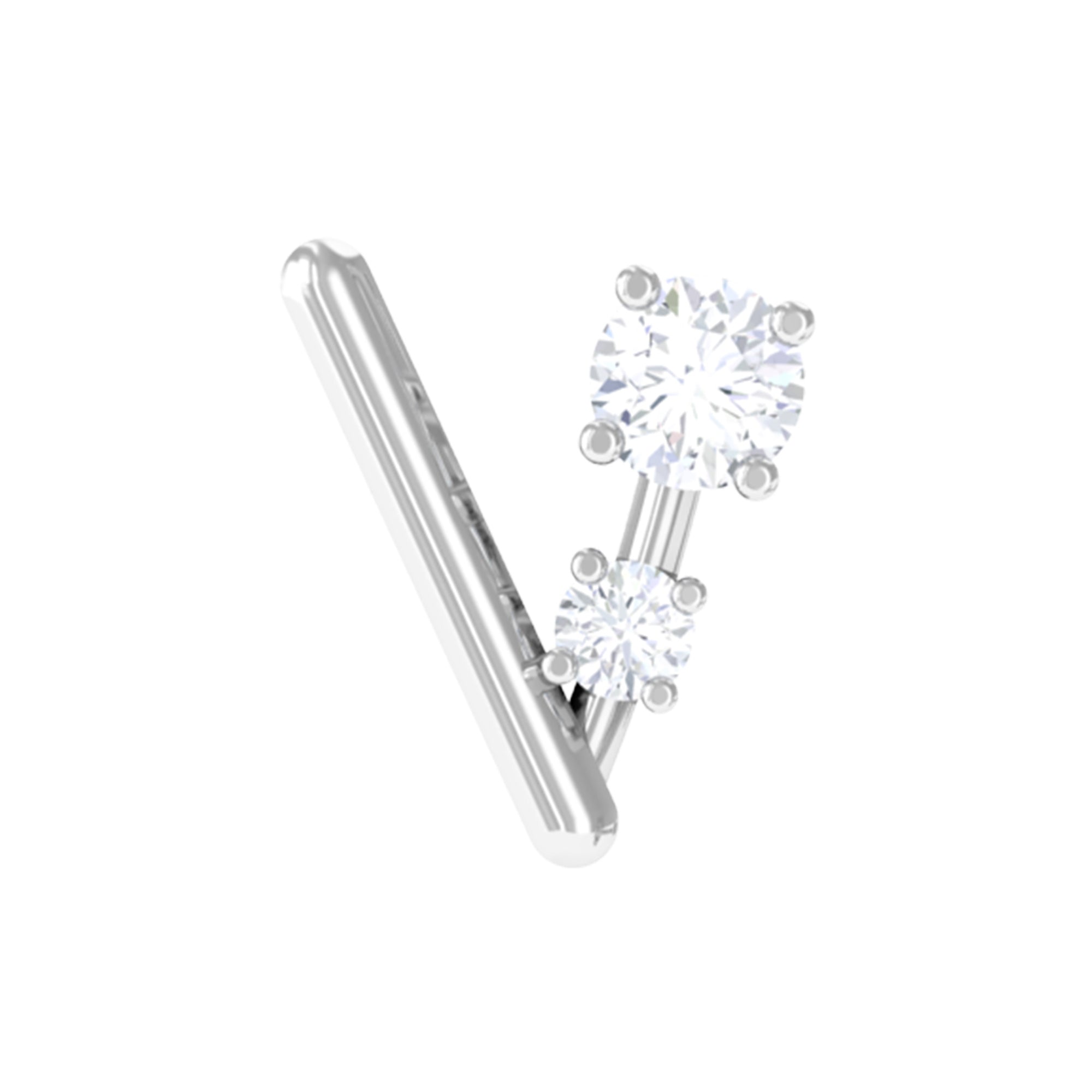 Rosec Jewels-Genuine Round Cut Diamond Tiny Chevron Earring