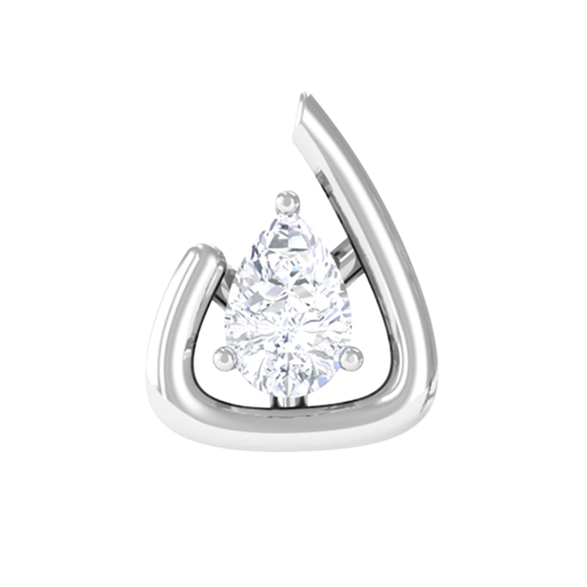 Rosec Jewels-Contemporary Pear Cut Moissanite Cartilage Earring