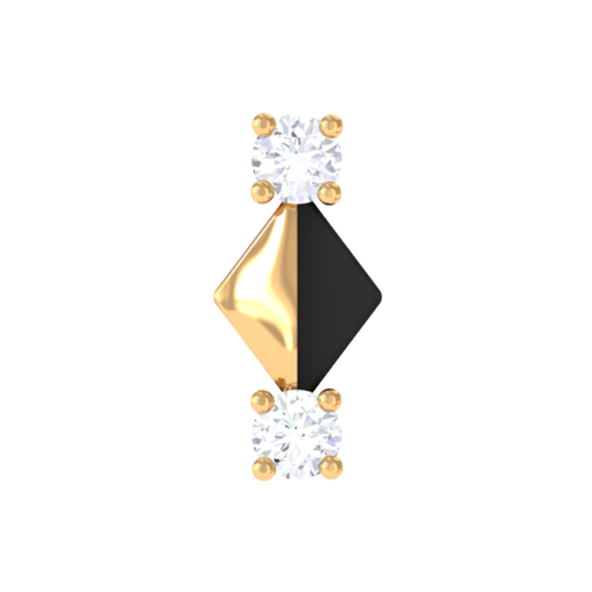 Rosec Jewels-Real Diamond Quirky Tragus Earring with Black Enamel