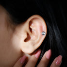 Rosec Jewels-Classic Diamond Solitaire Helix Piercing Earring