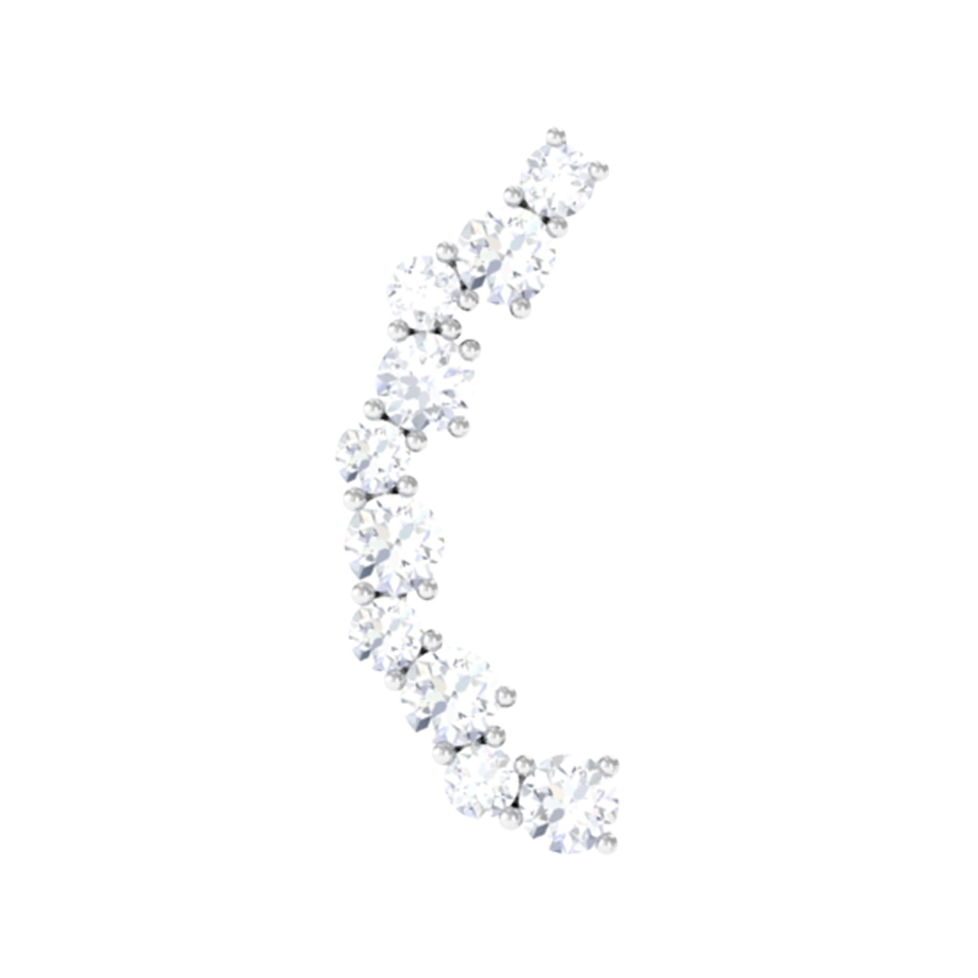 Rosec Jewels-Real Diamond Curved Crawler Earring for Helix Piercing