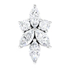 Rosec Jewels-Marquise Diamond Cluster Flower Earring with Flat Back