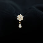 Rosec Jewels-Elegant Diamond Flower Cartilage Drop Earring