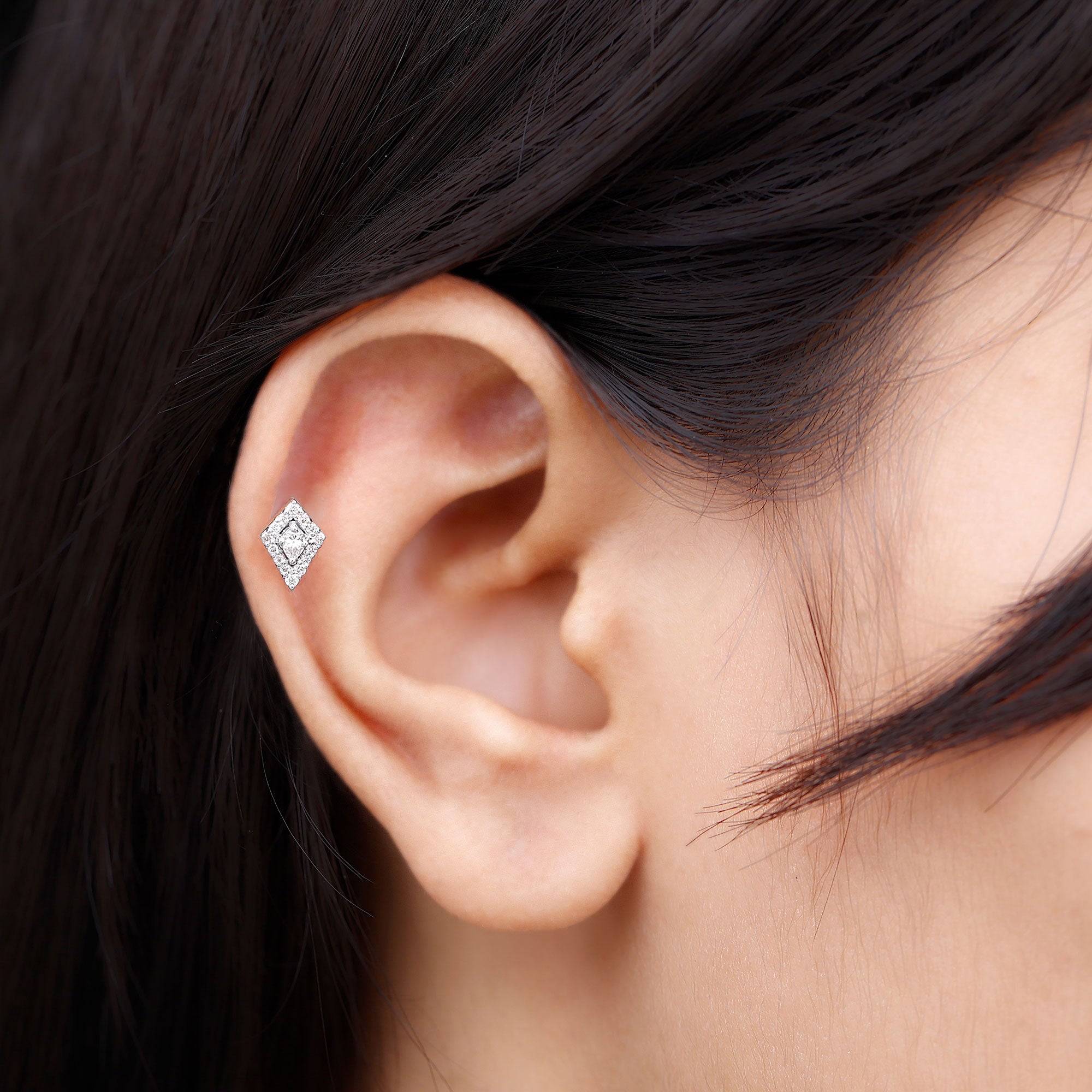 Rosec Jewels-Modern Kite Shape Diamond Helix Earring