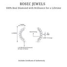 Rosec Jewels-Bezel Set Diamond Ear Crawler Earring with Flat Back