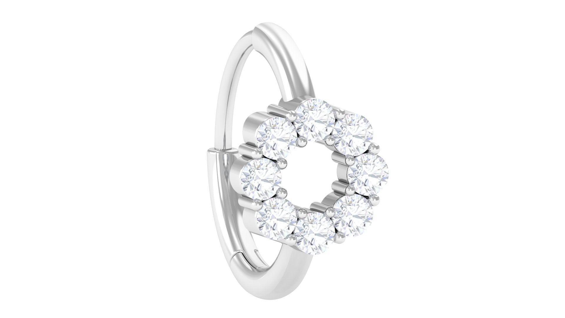 Rosec Jewels-Round Moissanite Gold Huggie Hoop for Conch Piercing