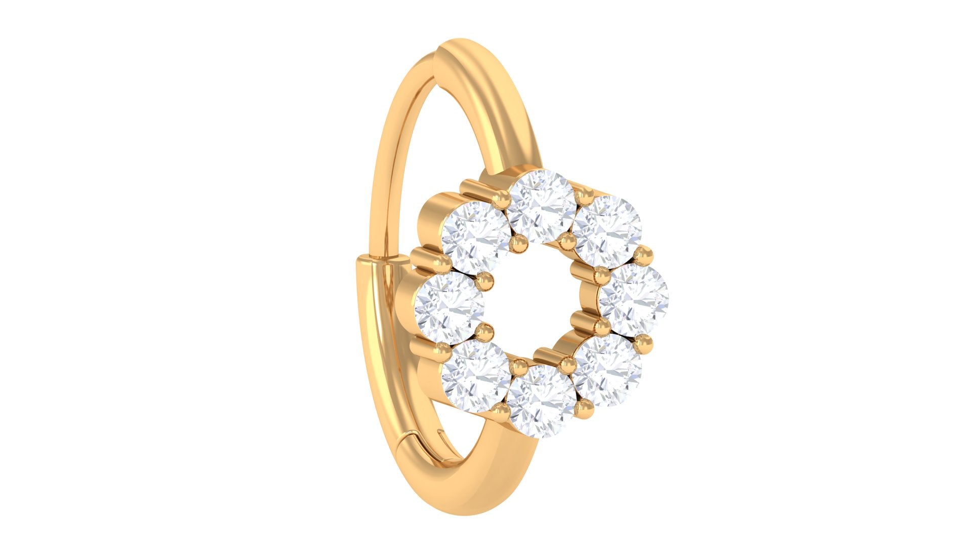 Rosec Jewels-Round Moissanite Gold Huggie Hoop for Conch Piercing