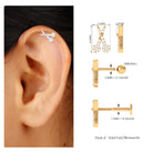 Rosec Jewels-Unique Moissanite Scissor Cartilage Earring in Gold