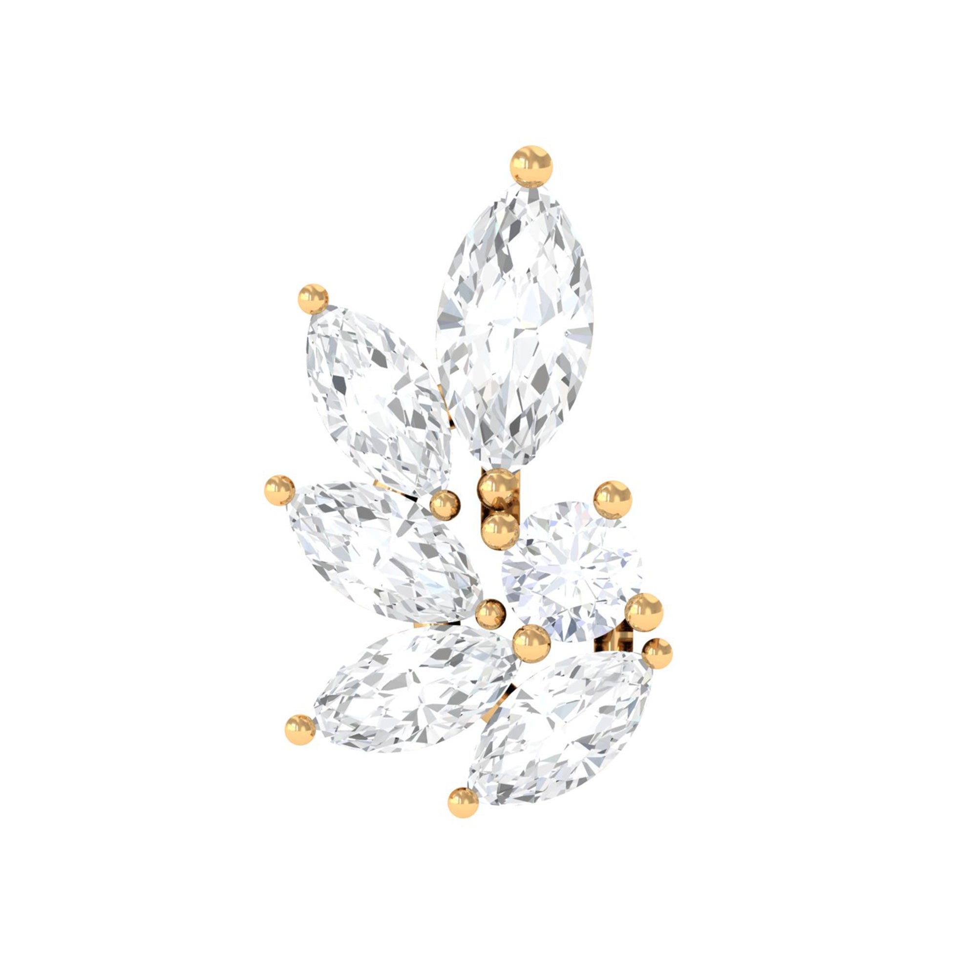 Rosec Jewels-Marquise Cut Moissanite Cluster Cartilage Earring