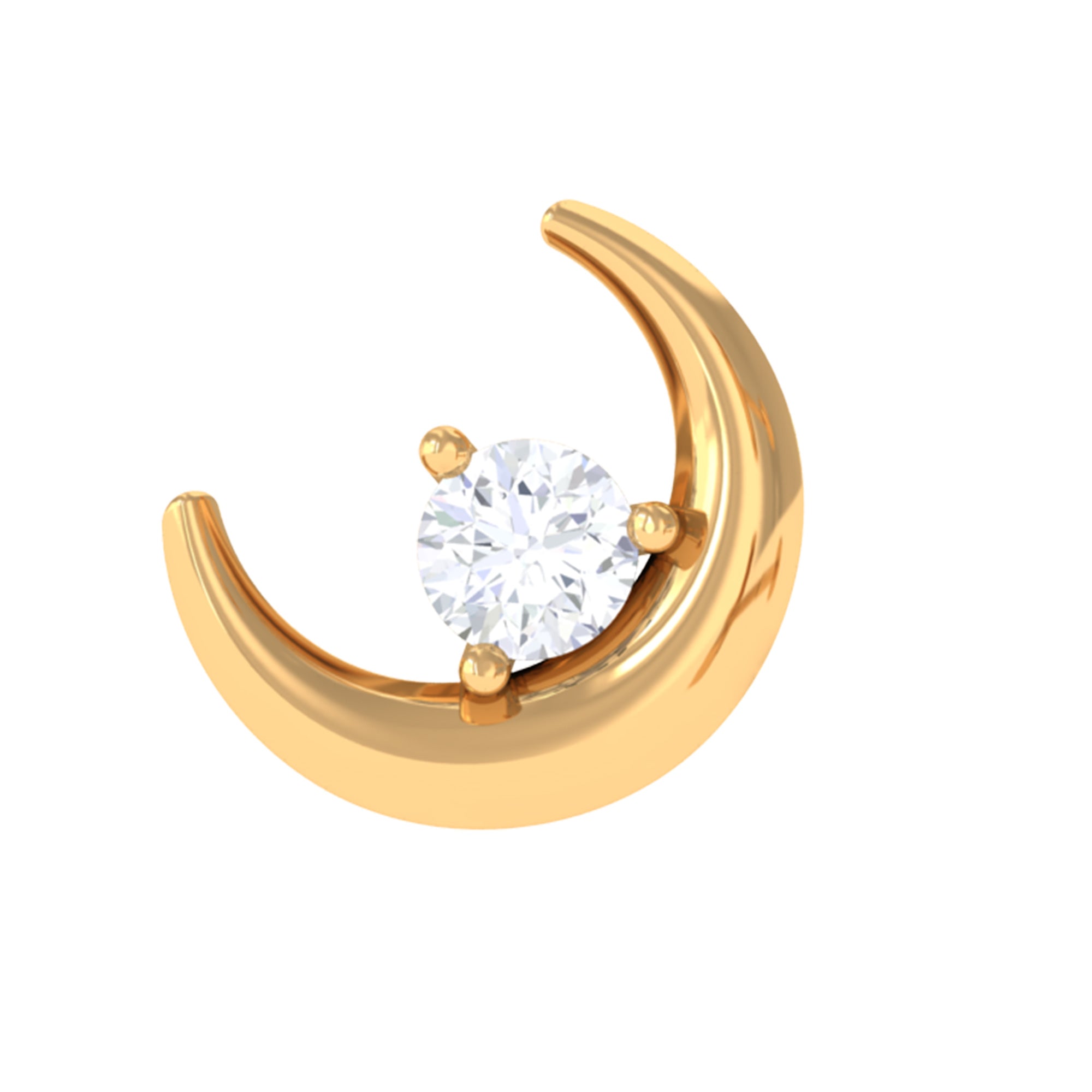 Rosec Jewels-Genuine Diamond Crescent Moon Helix Earring