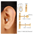 Rosec Jewels-Minimalist Moissanite Teardrop Earring for Helix Piercing