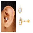 Rosec Jewels-Minimalist Moissanite Teardrop Earring for Helix Piercing