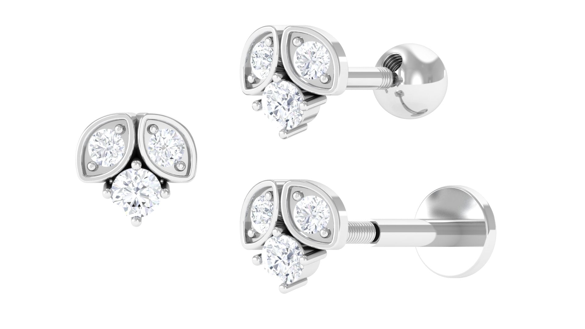 Rosec Jewels-Minimalist Round Diamond Tragus Earring in Gold