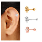 Rosec Jewels-Moissanite Flower Cartilage Earring in Gold