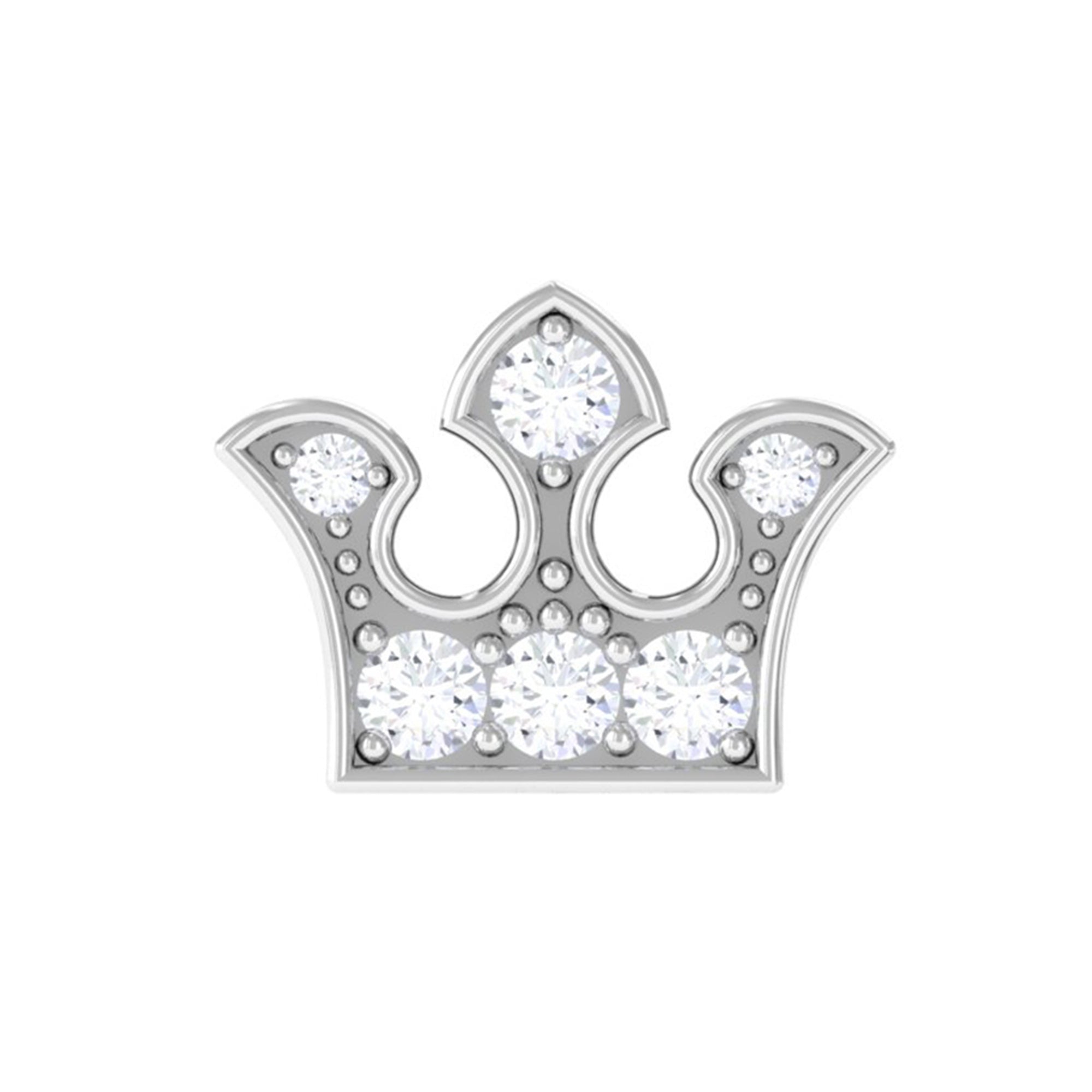 Rosec Jewels-Moissanite Gold Crown Earring for Cartilage Piercing