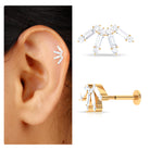 Rosec Jewels-Baguette Diamond Fan Cartilage Earring