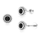 Rosec Jewels-Dainty Black Diamond Beaded Solitaire Earring