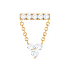 Rosec Jewels-Certified Moissanite Bar Chain Dangling Earring