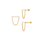 Rosec Jewels-Moissanite Bar Gold Chain Dangling Earring